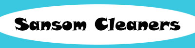 The logo of Sansom Cleaners: Best Dry Cleaner in Center City, Philadelphia PA for menswear.